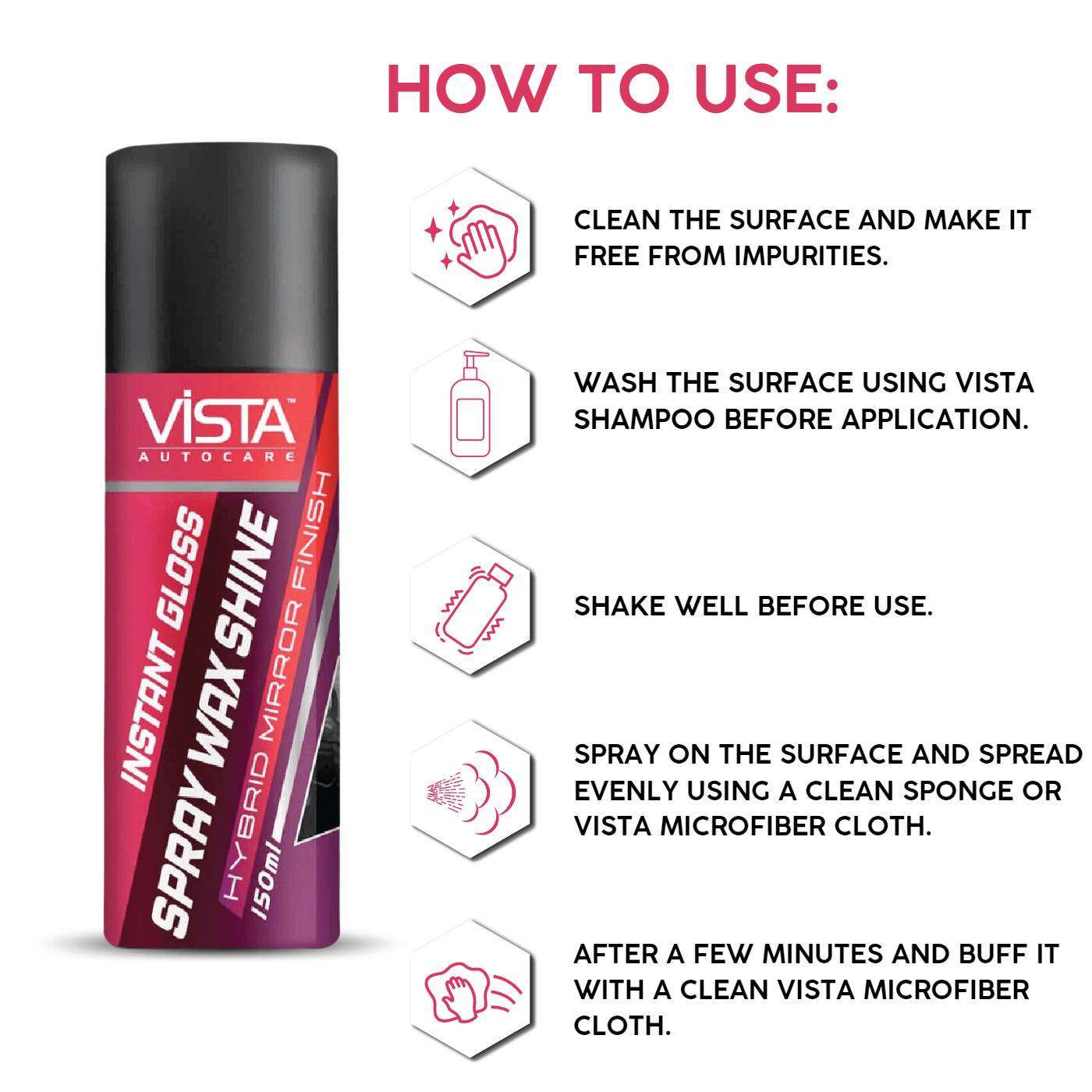 VISTA SPRAY WAX SHINE 150 ml - Biker.Store - www.biker.store