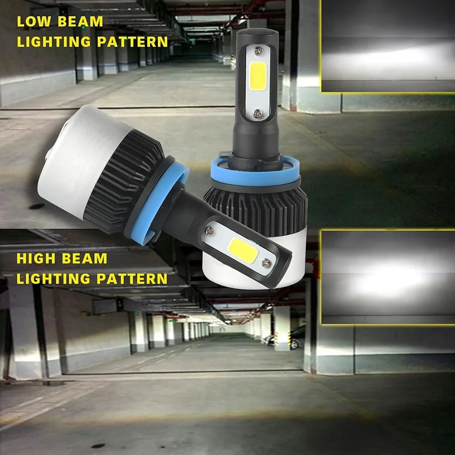 ORIGINAL NIGHTEYE H8/H9/H11/H16 LED Headlight Bulb for Car and Bike White, 90W, 2 Bulbs - 9000 Lumens ULTRA BRIGHT, Type H8/H9/H11/H16 - Biker.Store - www.biker.store