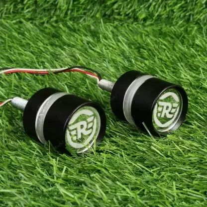 CYT Metallic Handle Bar End Dual Led Bike Turn Signal Indicator Light (Blue, Yellow) for Royal Enfield - Biker.Store - www.biker.store