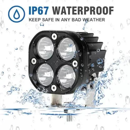 Super IMPORTED 120W Bike 4x4 LED FOG LIGHT ORIGINAL Super Bright Spot Flood Beam Driving Lamp for All Motorcycles & Bikes (120W (2 * 60W), White Light, 2 PCS) - Biker.Store - www.biker.store