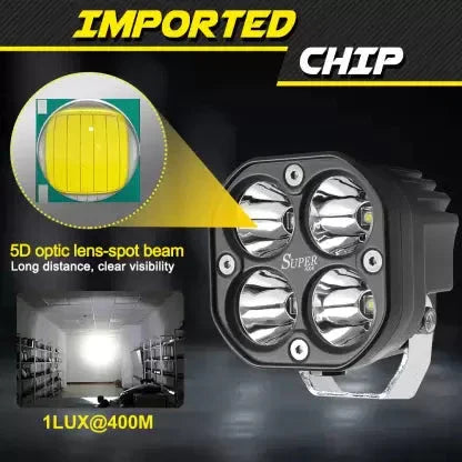 Super IMPORTED 120W Bike 4x4 LED FOG LIGHT ORIGINAL Super Bright Spot Flood Beam Driving Lamp for All Motorcycles & Bikes (120W (2 * 60W), White Light, 2 PCS) - Biker.Store - www.biker.store
