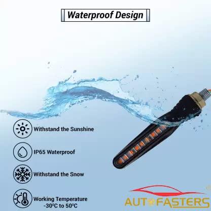 KTM Style Slim 12 LED Indicators Turning Signal lamps Blinkers Bulb Set of-2 UNIVERSAL FOR ALL BIKES (Bike Indicator Lights High Power Motorcycle) 100% Rubber Flexibility-(Yellow) - Biker.Store - www.biker.store