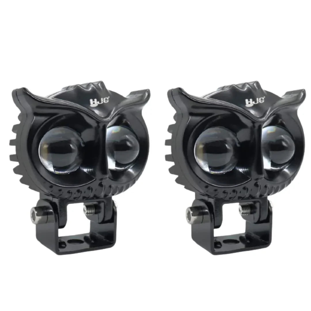 HJG New Model Owl Fog Light For Bike/Car/Thar/Jeep ( Cool White, 40W each * 2 = 80W Total ) - Pack of 2 - Biker.Store - www.biker.store