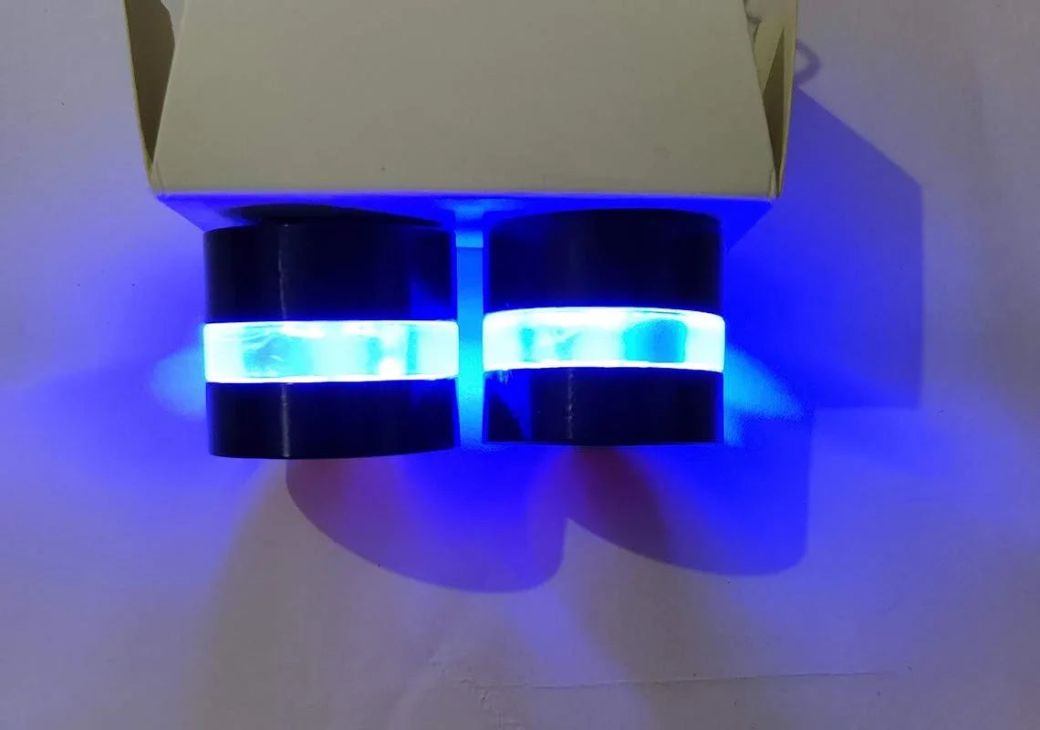 CYT Metallic Handle Bar End Dual Led Bike Turn Signal Indicator Light (Blue) for RE Bullet 350 - Biker.Store - www.biker.store