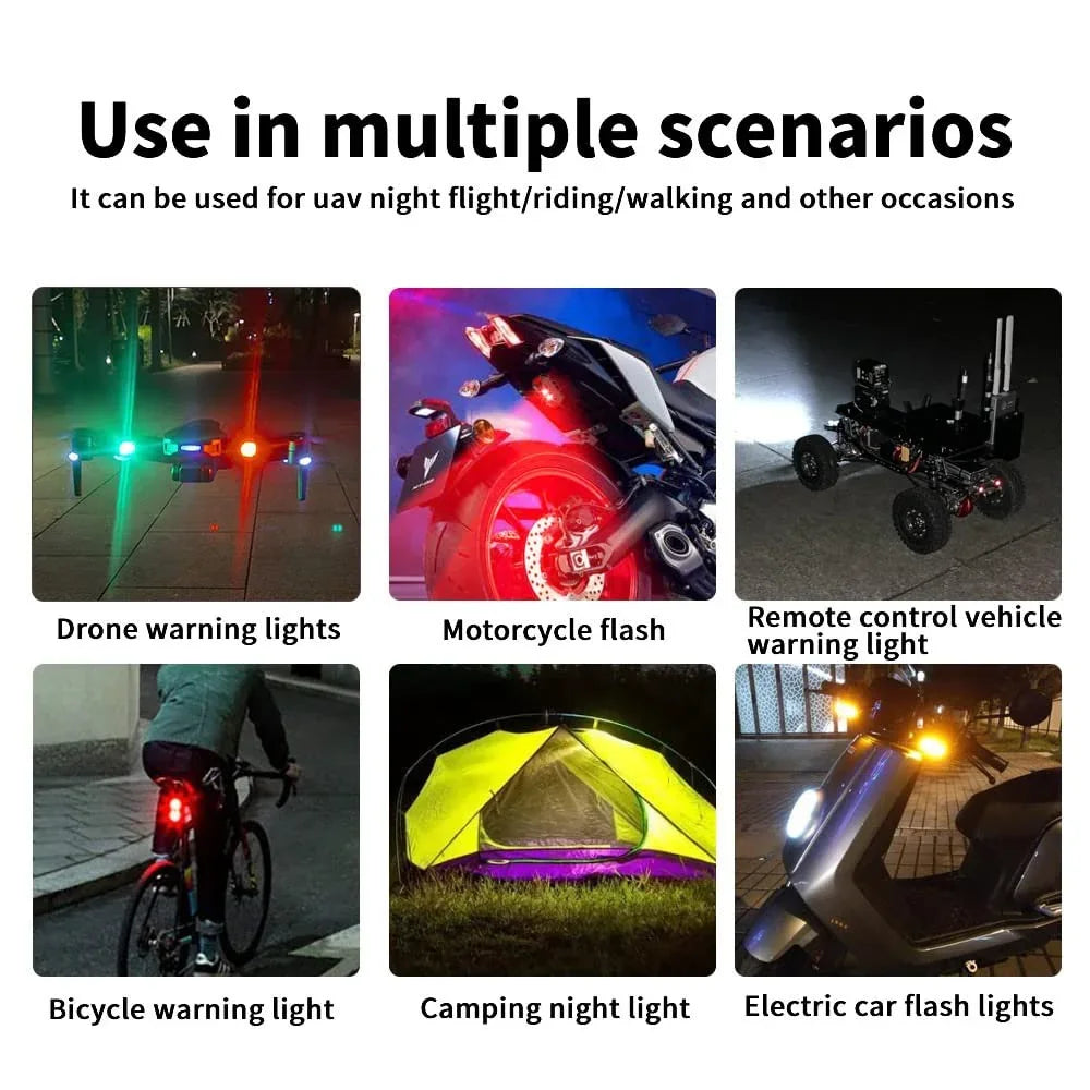 Helmet Bike Bicycle Safety Signal Warning Motorcycle Helmets led LED Helmet Strip Light Aircraft Strobe Exterior (Multicolor) Pack of 1 - Biker.Store - www.biker.store