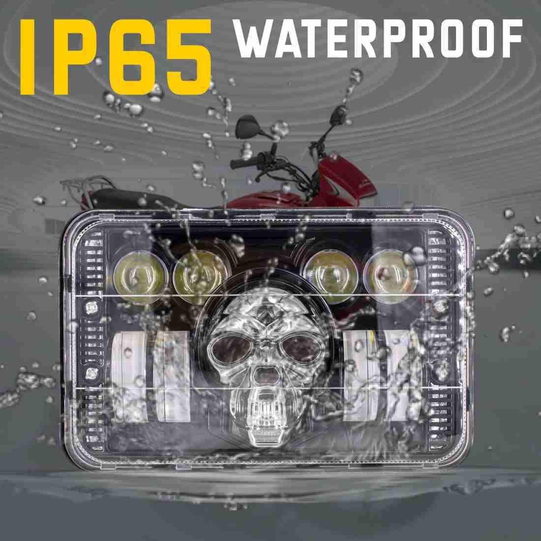 Splendor SKULL BHOOT DRL LED Projector Headlight Assembly Hi/Low Beam With BOSS DRL For Hero Splendor Plus, Splendor Pro, Splendor - Biker.Store - www.biker.store