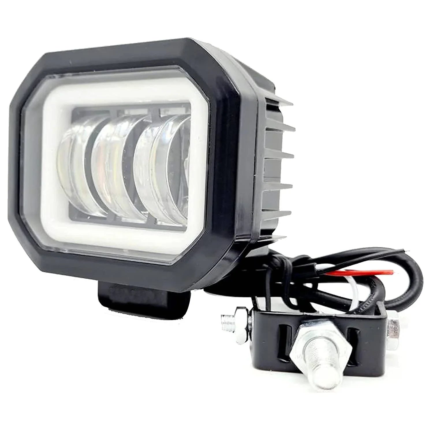 HJG Harley Square Shape fog light 3 Led Blue DRL For Bikes & Cars.(Light Power: 60W Voltage: DC9-80V) - Biker.Store - www.biker.store