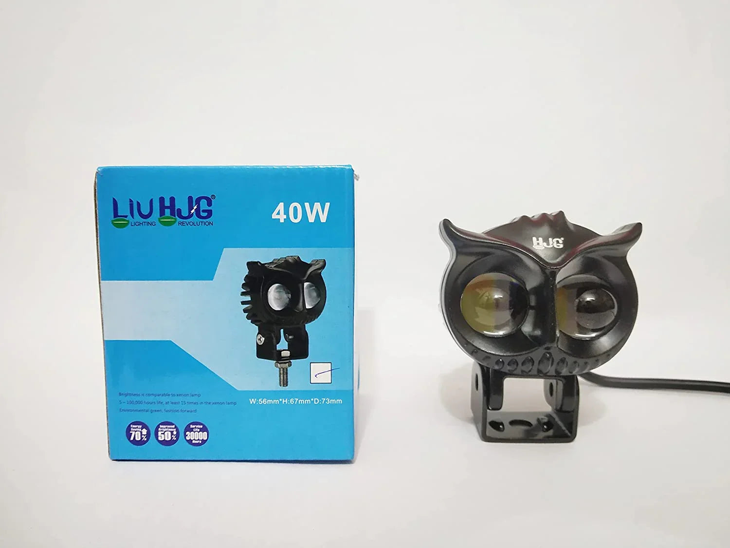 HJG New Model Owl Fog Light For Bike/Car/Thar/Jeep ( Cool White, 40W each * 2 = 80W Total ) - Pack of 2 - Biker.Store - www.biker.store