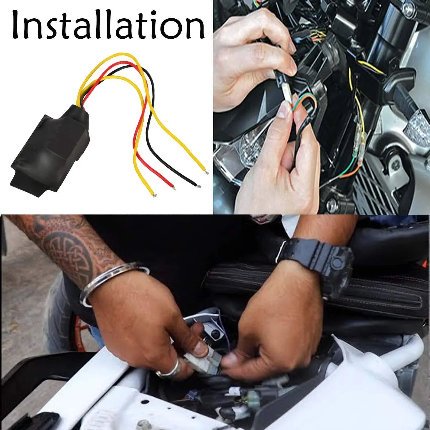 AutoHoxx Open Type Universal Bike Hazard LED Flasher, 18 Different Patterns Flasher for All Bikes, Set of 1, Black - Biker.Store - www.biker.store