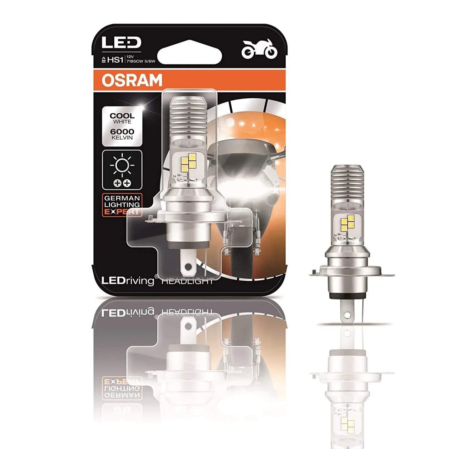 OSRAM LEDriving HEADLIGHT for bikes HS1 7285CW 5/6W 12V PX43T Blister Pack, Cool White - Biker.Store - www.biker.store