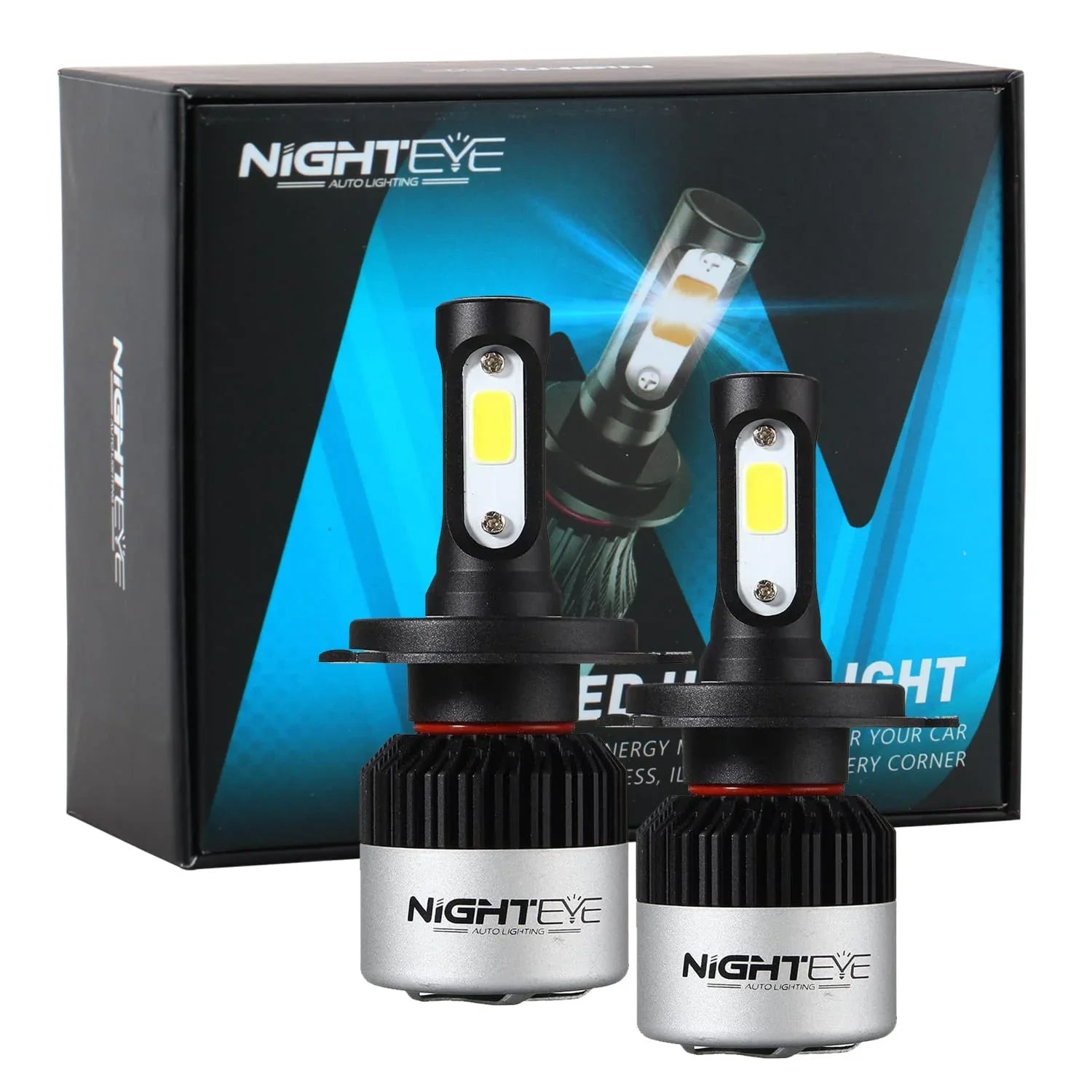 ORIGINAL NIGHTEYE H7 LED Headlight Bulb for Car and Bike White, 90W, 2 Bulbs - 9000 Lumens ULTRA BRIGHT, Type H7 - Biker.Store - www.biker.store