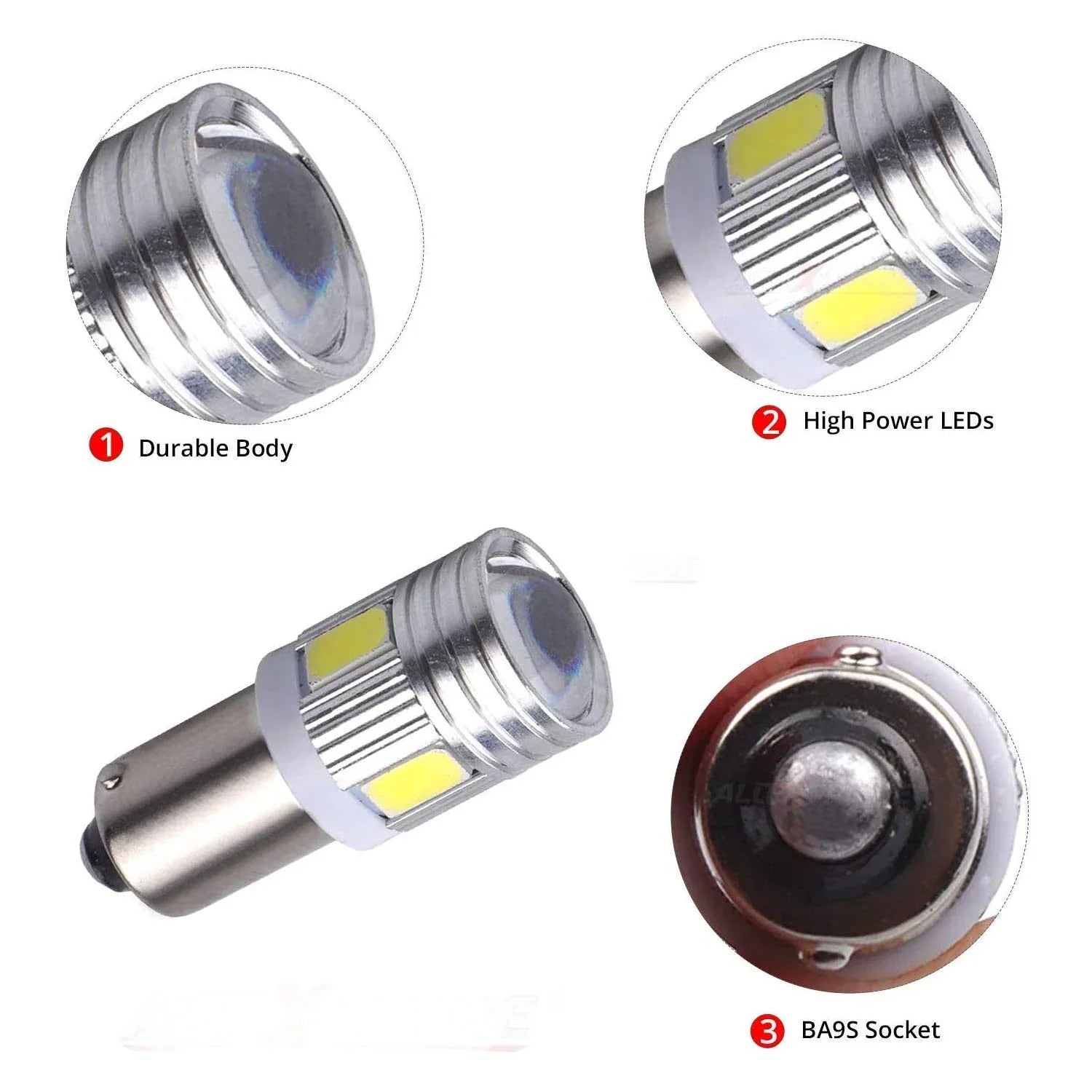 LED Projector Parking Bulbs for Royal Enfield (BA9S Socket) (Set of 2) - White/Blue/Red/Green - Biker.Store - www.biker.store