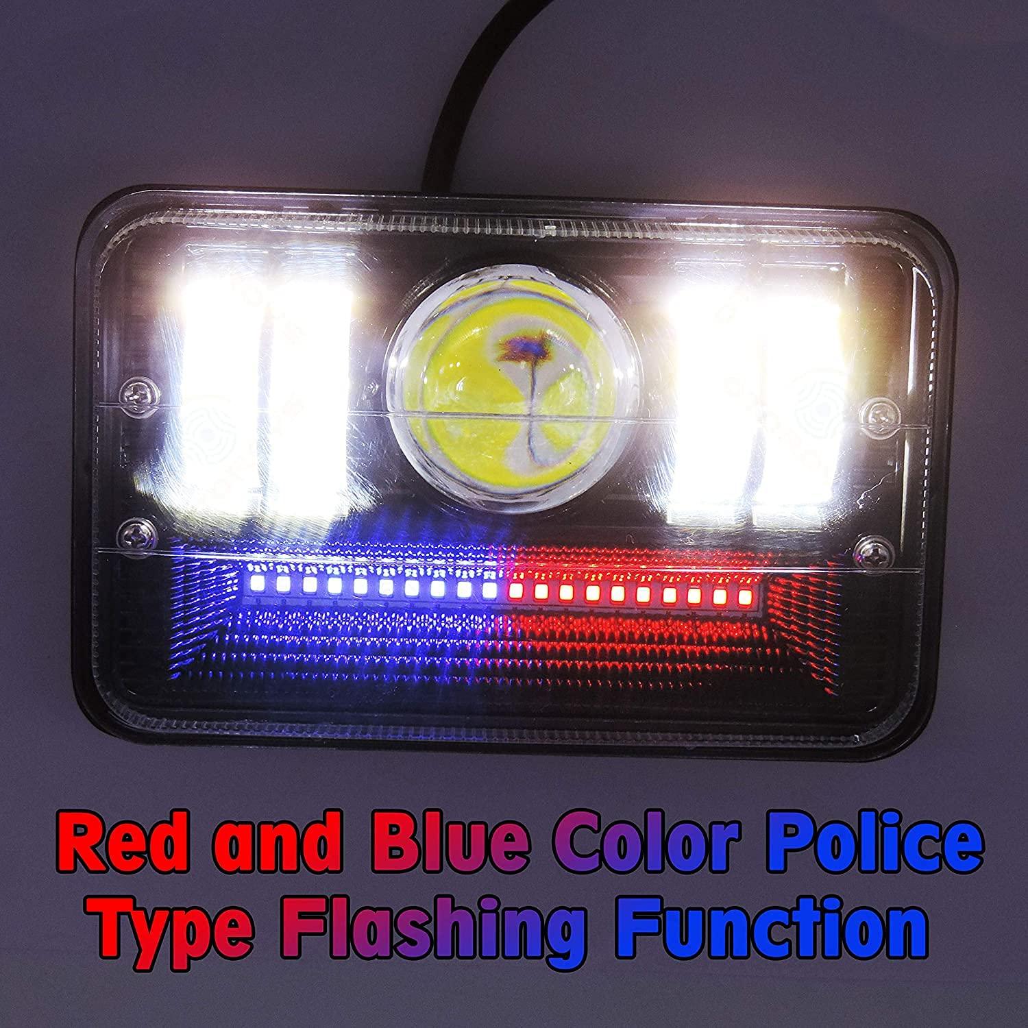 Splendor LED Projector Headlight Assembly Hi/Low Beam With 3 Mode Red and Blue Flashing For Hero Splendor Plus, Splendor Pro, Splendor - Biker.Store - www.biker.store
