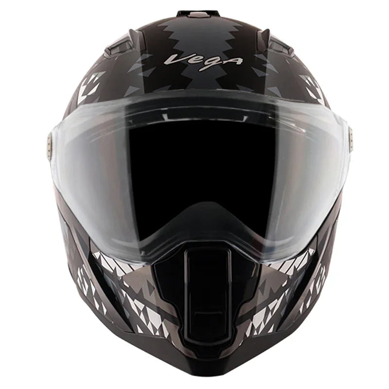 Vega Storm Atomic Black Silver Helmet - Biker.Store - www.biker.store