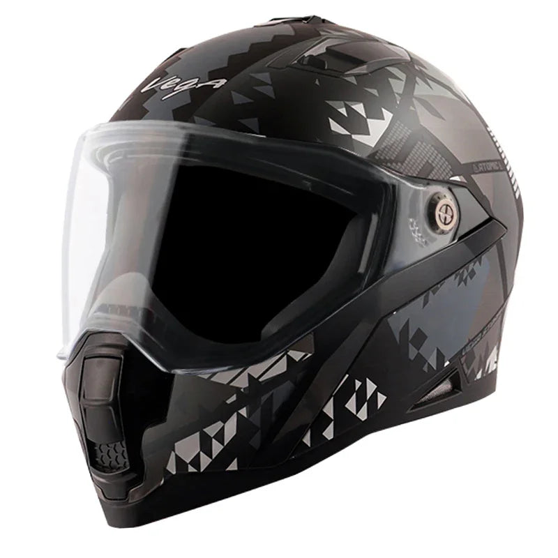 Vega Storm Atomic Black Silver Helmet - Biker.Store - www.biker.store