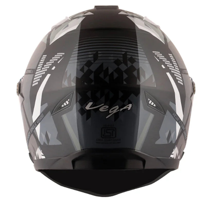 Vega Storm Atomic Black Silver Helmet - Biker.Store - www.biker.store
