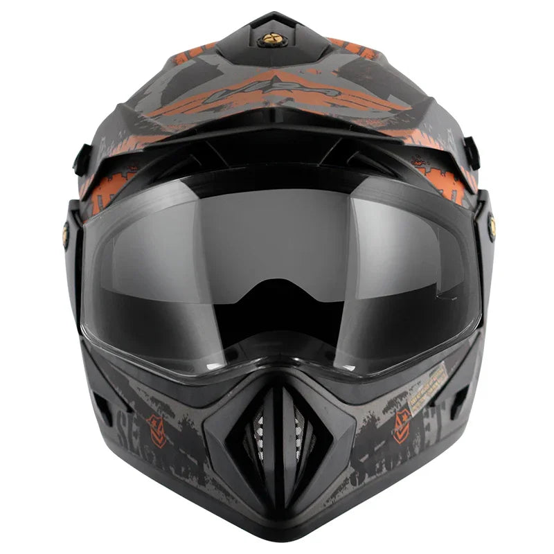 Vega Off Road D/V Secret Dull Anthracite Black Helmet - Biker.Store - www.biker.store