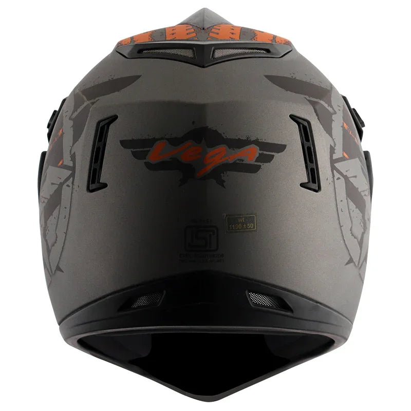 Vega Off Road D/V Secret Dull Anthracite Black Helmet - Biker.Store - www.biker.store