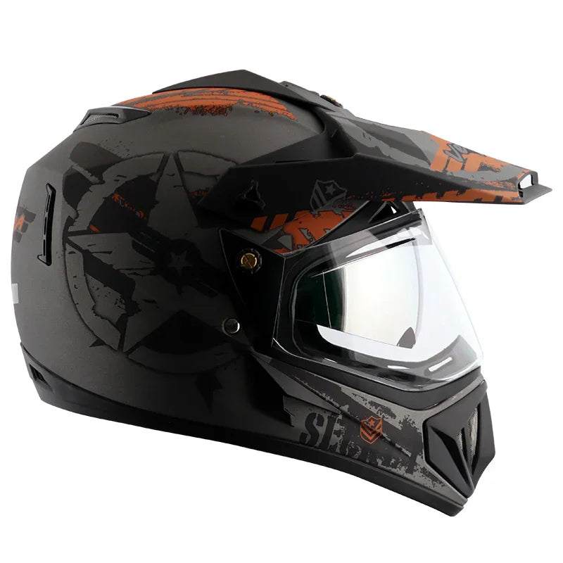 Vega Off Road D/V Secret Dull Anthracite Black Helmet - Biker.Store - www.biker.store