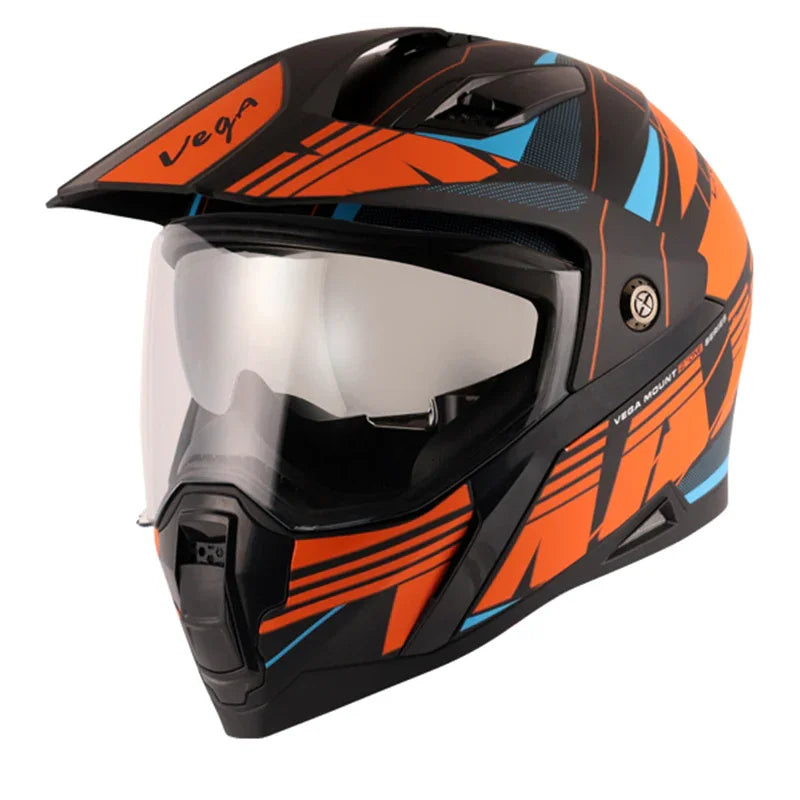Vega Mount D/V MAX Dull Black Orange Helmet - Biker.Store - www.biker.store