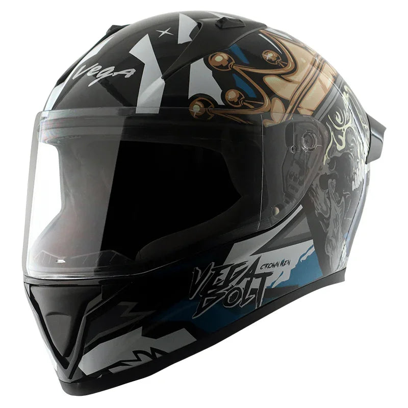 Vega Bolt Crown Men Black Blue Helmet - Biker.Store - www.biker.store