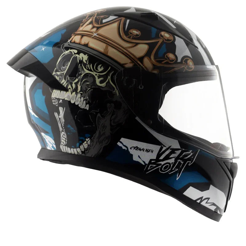 Vega Bolt Crown Men Black Blue Helmet - Biker.Store - www.biker.store