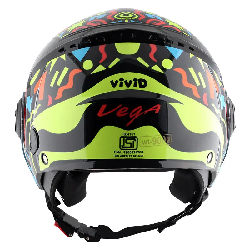 Vega Blaze Dx BZ1 Black Neon Yellow Helmet - Biker.Store - www.biker.store