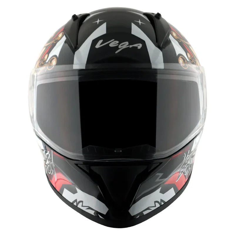 Vega Bolt Crown Men Black Red Helmet - Biker.Store - www.biker.store