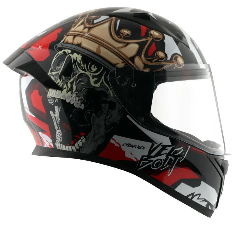 Vega Bolt Crown Men Black Red Helmet - Biker.Store - www.biker.store