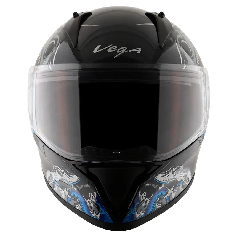 Vega Bolt Octopus Black Blue Helmet - Biker.Store - www.biker.store