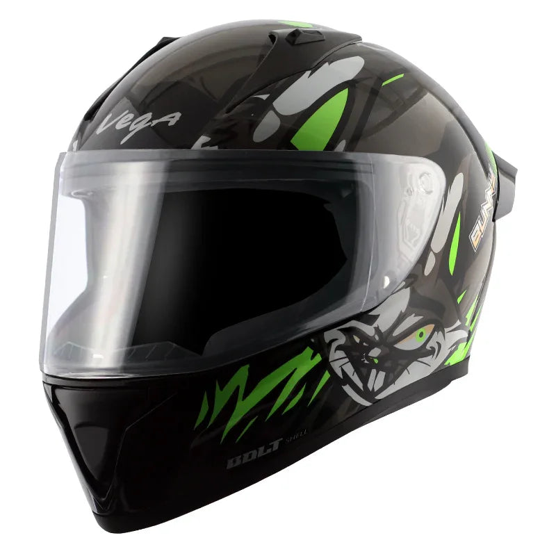 Vega Bolt Bunny Black Green Helmet - Biker.Store - www.biker.store