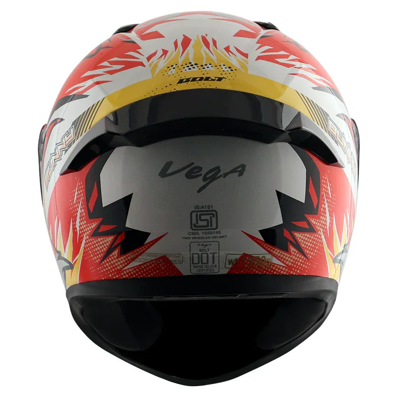 Vega Bolt Bunny White Orange Helmet - Biker.Store - www.biker.store