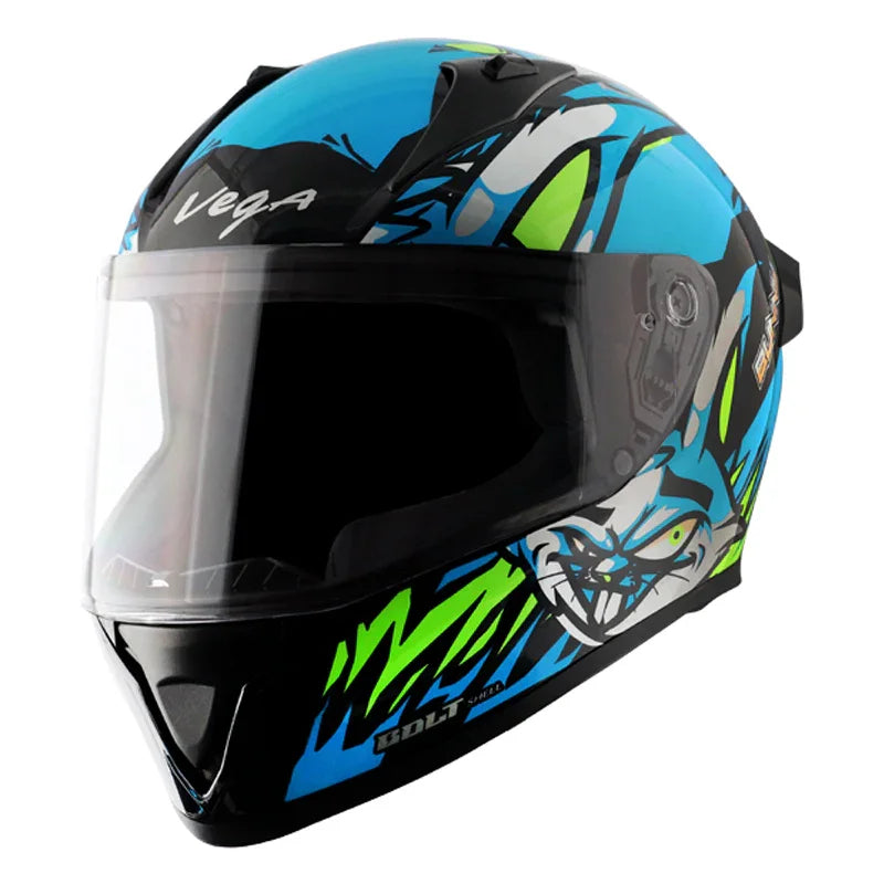 Vega Bolt Bunny Black Neon Blue Helmet - Biker.Store - www.biker.store