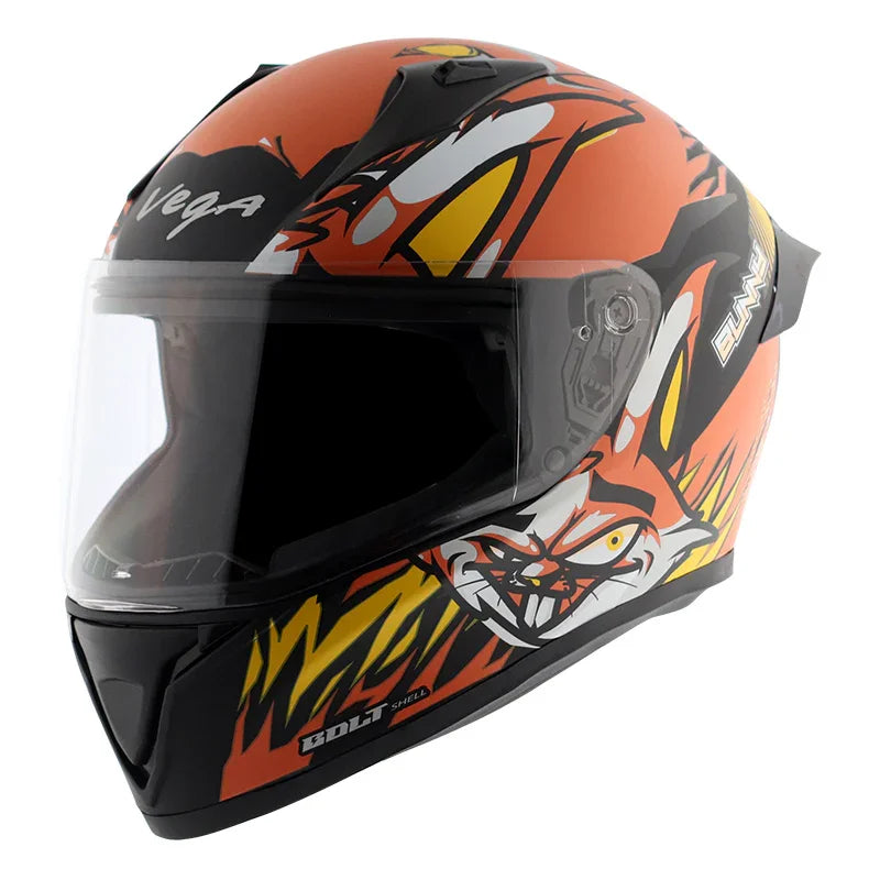 Vega Bolt Bunny Dull Black Orange Helmet - Biker.Store - www.biker.store