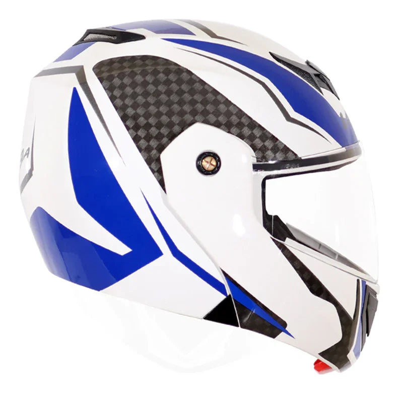 Vega Crux Dx Checks White Blue Helmet - Biker.Store - www.biker.store