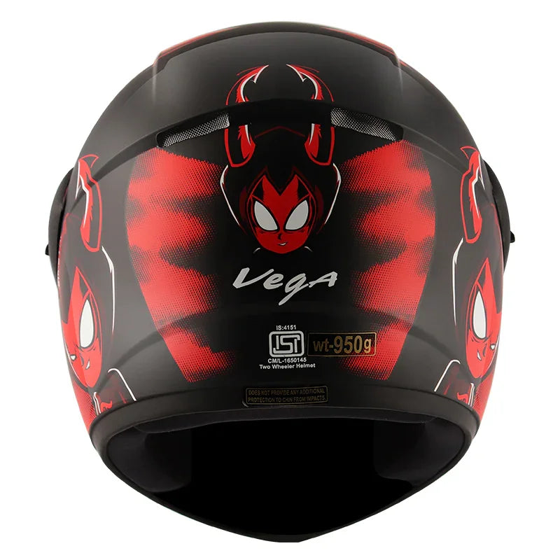 Vega Cliff Devil Black Red Helmet - Biker.Store - www.biker.store