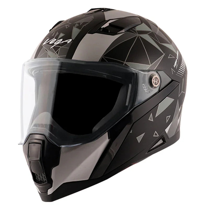 Vega Storm Drift Dull Black Silver Helmet - Biker.Store - www.biker.store