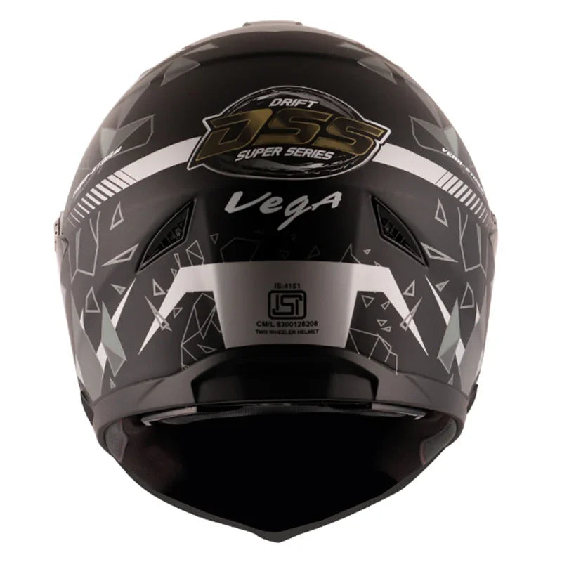 Vega Storm Drift Dull Black Silver Helmet - Biker.Store - www.biker.store