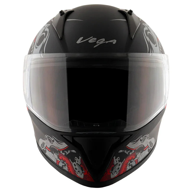 Vega Bolt Octopus Dull Black Red Helmet - Biker.Store - www.biker.store