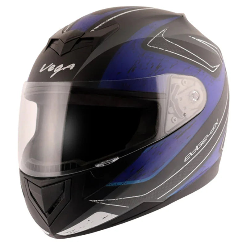 Vega Edge DX Crystal Black Blue Helmet - Biker.Store - www.biker.store