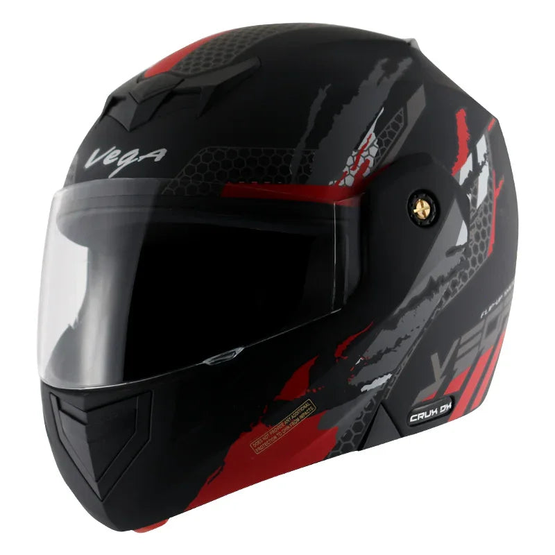 Vega Crux Dx Flex Dull Black Red Helmet - Biker.Store - www.biker.store