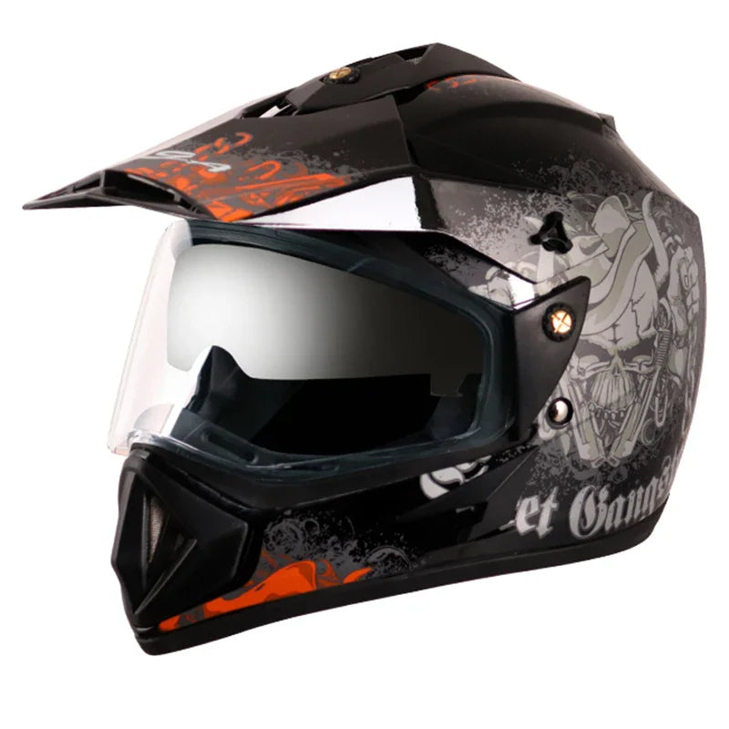 Vega Off Road D/V Gangster Black Orange Helmet - Biker.Store - www.biker.store