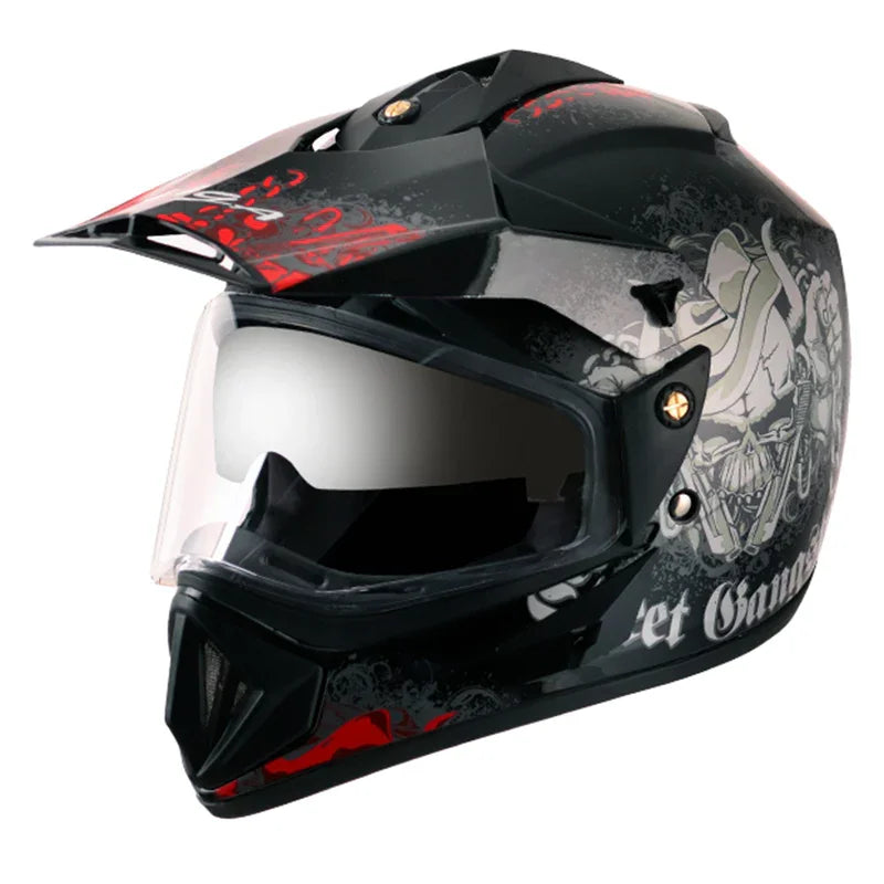 Vega Off Road D/V Gangster Black Red Helmet - Biker.Store - www.biker.store