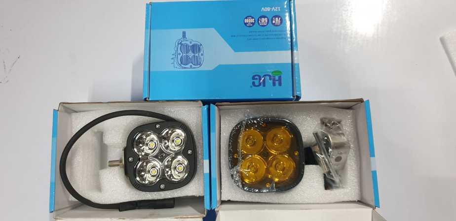 Hjg 4 Led Cree 60w Fog Light Auxiliary Light For All Motorcycles With Yellow Filter Cap (Set of 2) - Biker.Store - www.biker.store