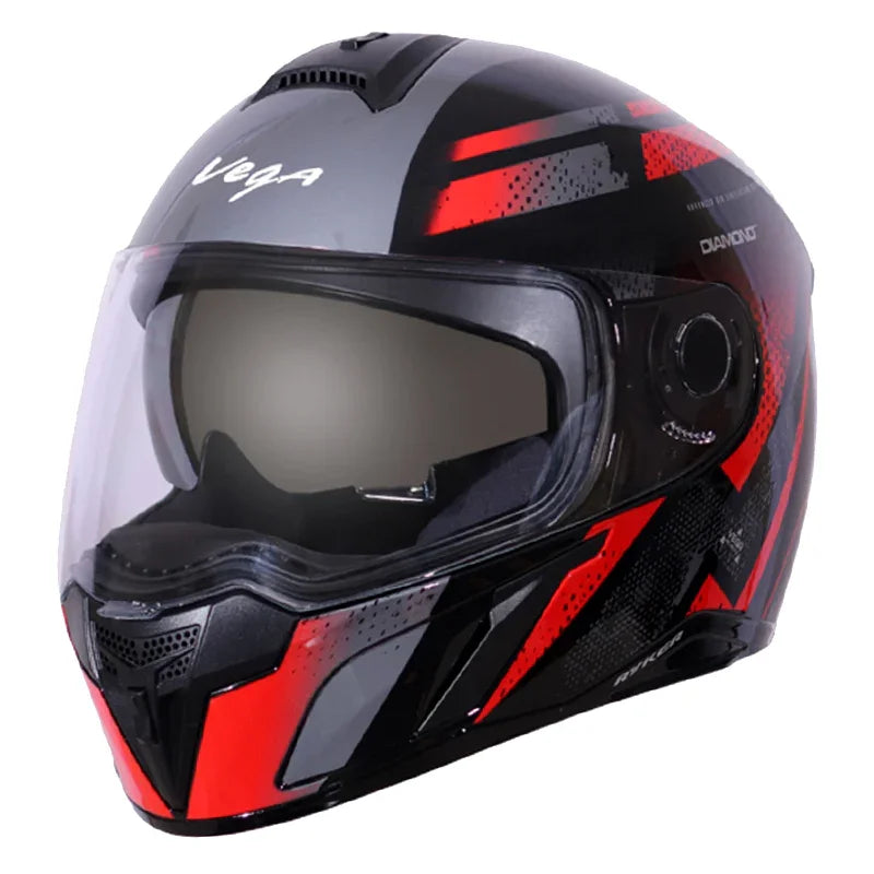 Vega Ryker D/V Diamond Black Red Helmet - Biker.Store - www.biker.store