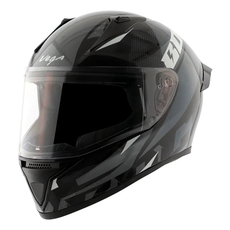 Vega Bolt Macho Black Grey Helmet - Biker.Store - www.biker.store