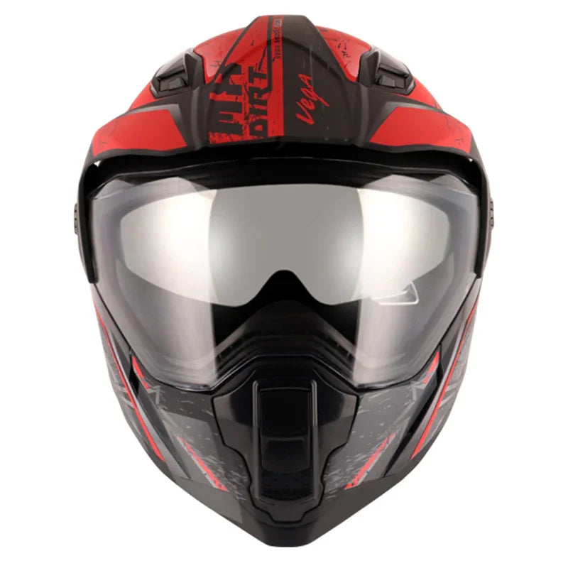 Vega Mount D/V MX Dirt Black Red Helmet - Biker.Store - www.biker.store
