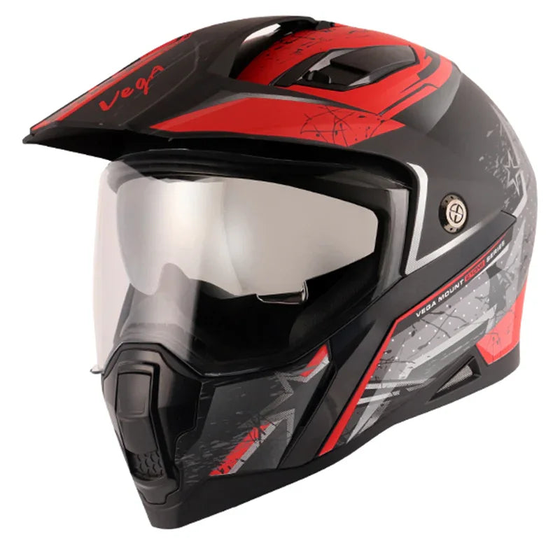 Vega Mount D/V MX Dirt Black Red Helmet - Biker.Store - www.biker.store