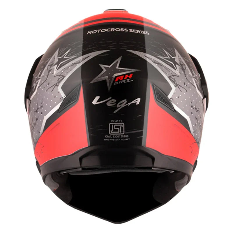 Vega Mount D/V MX Dirt Black Red Helmet - Biker.Store - www.biker.store
