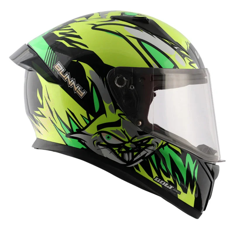 Vega Bolt Bunny Black Neon Yellow Helmet - Biker.Store - www.biker.store
